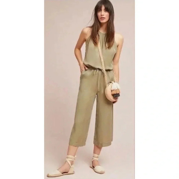 Cloth & Stone Anthropologie Day Tripper Peachy Pink Tie Dye Cropped Jumpsuit S - Picture 12 of 12